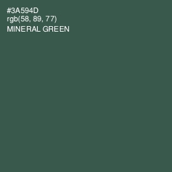 #3A594D - Mineral Green Color Image